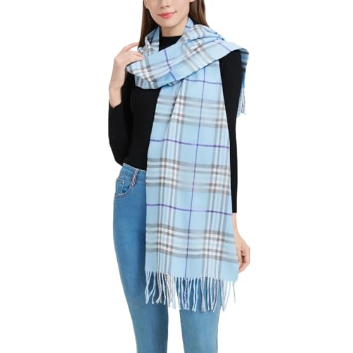 Plaid Scarf for Women and Men-Fall Winter Classic Cashmere Feel Tartan Checkered Plaid Scarves