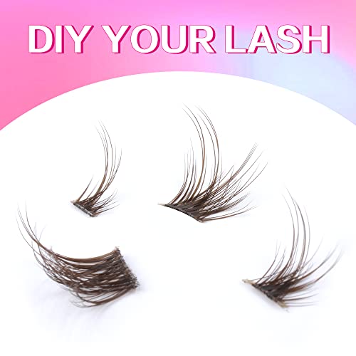 Alicrown Hair 3-009B Brown Lashes Anime Eyelashes Natural Look Wispy Fake Eyelashes Manga Clear Band Cluster Eye Lashes Individual Diy False Eyelashes Pestañas Postizas 10 Pairs Alicrown thumb #5
