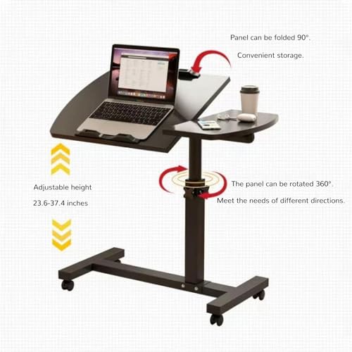 Table d'appoint mobile réglable et chariot à roulettes pour ordinateur - 2