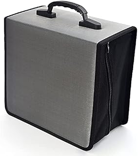 alavisxf xx CD Case, 432 Capacity DVD Case Holder, Heavy Duty Zipper Protective Movie Media Storage Organizer Binder Wallet for Car Home Office Travel (432 Capacity, Grey)