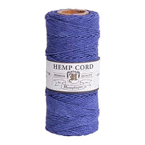 Hemptique 100% Hemp Cord Spool - 62.5 Meter Hemp String - Made with Love - No. 20 ~ 1mm Cord Thread for Jewelry Making, Macrame, Scrapbooking, DIY, & More - Dusty Blue Cover