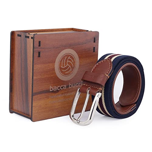 Image of Bacca Bucci Mens Fabric Comfort Stretch Casual Belts