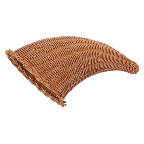 Yajuyi Thanksgiving Cornucopia Basket - Brown Rustic Teardrop Storage Basket for Kitchen Decor