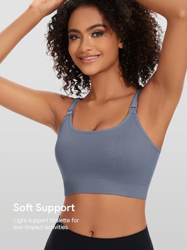 Image of Angelhood Women's Non-Padded Minimizer Sports Nursing Bras Wirefree Full Coverage Large Bust Light Support Sport