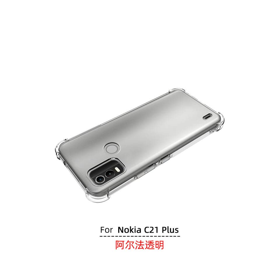 Image of A Accessories kart Rubber Bumper|| Transparent|| Edge To Edge Protection Back Case Cover For Nokia C21 Plus-Transparent