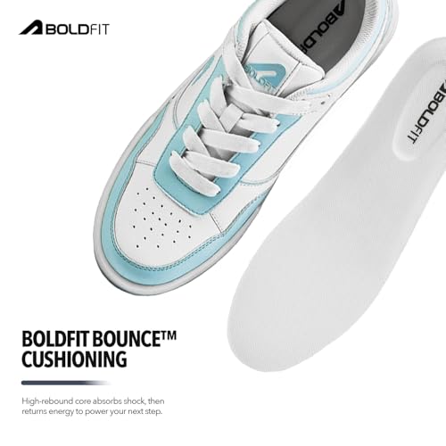 Image of Boldfit Sneakers for Women Comfortable Air Faux Leather Shoes for Woman, Lace-Up Casual Girls Shoe, Lightweight Sneaker Shoes for Woman DripWave
