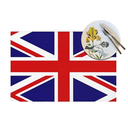 Set de table Union Jack tissé imprimé rectangle lot de 6 de 30x45 cm - 5