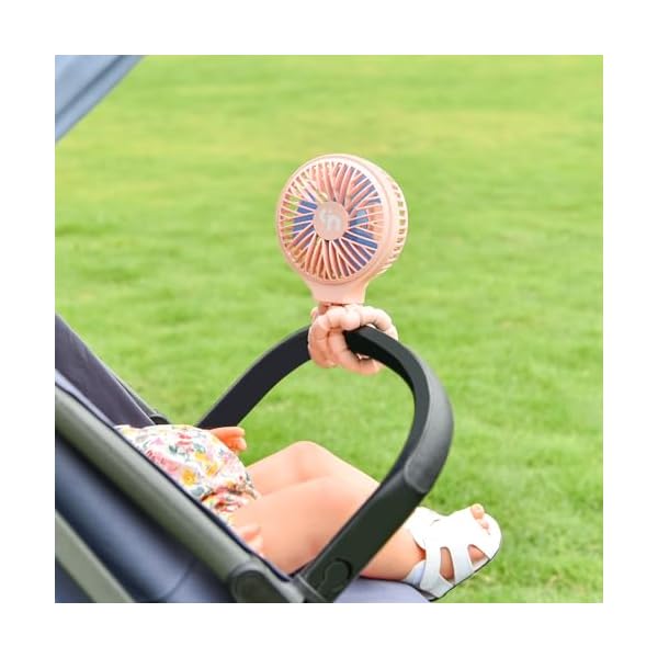 WEGA Kinderwagen-Ventilator, wiederaufladbar, tragbar, batteriebetrieben, Auto-Sitz, Baby-Ventilator, 3 Geschwindigkeiten, Clip-on-Ventilator, USB-Ventilator für Kinderbett, Laufband, HomeOffice und – Bild 7