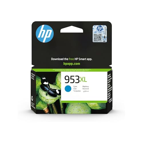 HP.F6U16AE 953XL Cartucho de Tinta Original de alto rendimiento, 1 unidad, cian