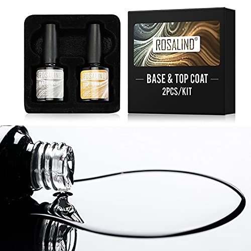 ROSALIND Gel Nagellack UV Base und Top Coat Gellack Überlack Unterlack Soak Off Semi Permanent Varnish 10ml – Bild 5
