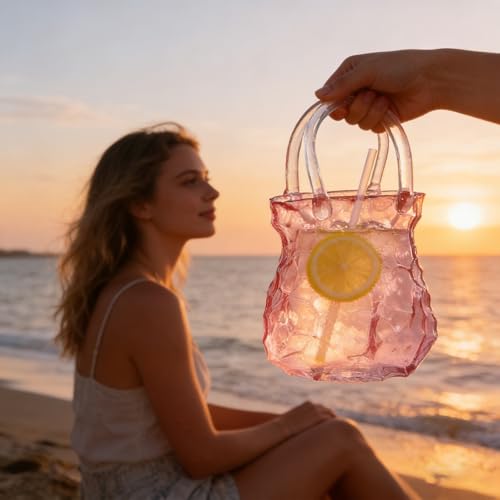 Botella de bebida con forma de bolso y tarro de mermelada creativo para zumos 5