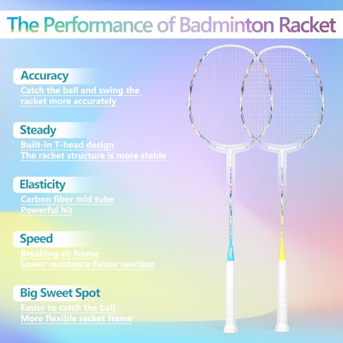 Image of Professional Carbon Fiber Badminton Rackets Badminton Racquet for Backyards Gym