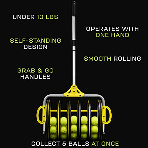 image for Crown Sporting Goods 2-in-1 Tennis Ball Collector Pickup & Ball Hopper