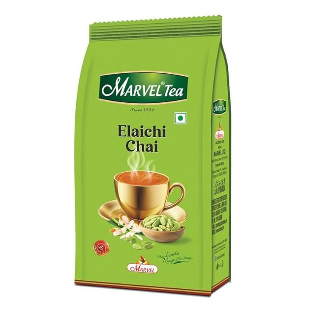 Image of Marvel Tea Combo of Yellow, Elaichi, Organic Green 2 x 100gm & Yellow, Elaichi Tea 250gm Each with Kadak Ctc, Handpicked Strong Chai from Assam & Darjeeling - Combo of 3 (700g Combo)