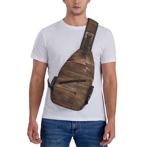 Mochila tipo bandolera negra de poliéster para senderismo y viajes miniatura 7