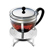 Bodum K11143-16 Chambord Set, Teebereiter mit Plastikfilter 1,5 L und Rechaud