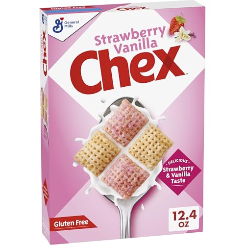 Strawberry Vanilla Chex Cereal, Gluten Free Breakfast Cereal, Made with Whole Grain, 12.4 oz