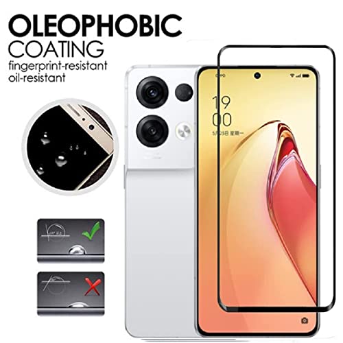 Image of STP FEEL Tempered Glass Compatible for Oppo Reno 8 Pro | Edge to Edge Coverage Screen Protector Guard | Full Screen Protector (6.7 Inch, Pack of 1)
