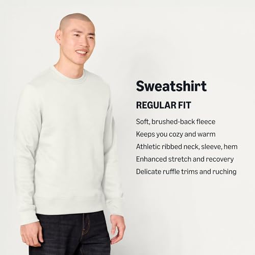Image of Amazon Essentials Men's Crewneck Fleece Sweatshirt with Ribbing (Available in Big & Tall)