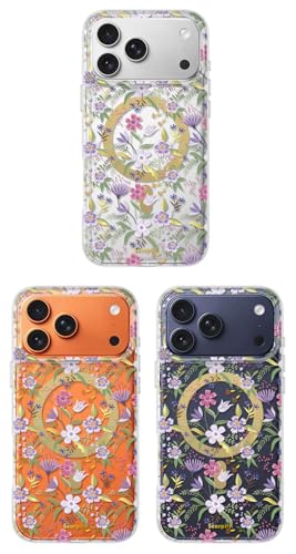 Coque iPhone 17 Pro MagSafe transparente motif floral violet SCORPIFY - 6