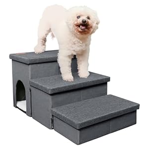 HOMELYSIAN Hundetreppe mit Stauraum (3 Stufen)