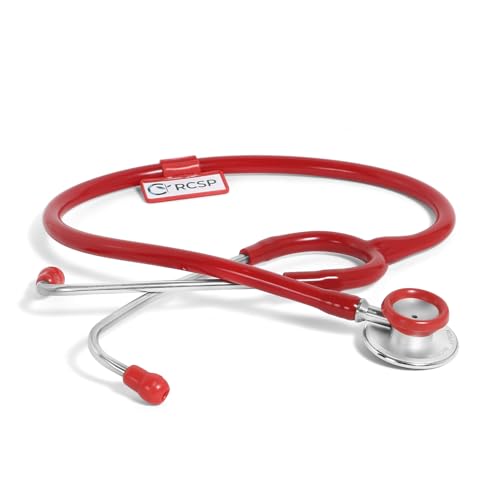 Image of RCSP Stethoscope for Doctors Micro Plus Students Medical Professional Version Red Aluminum Chest Piece