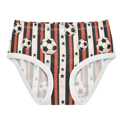 ZZKKO Football Star Stripe Girls Underwear Toddler Panties for Girls Comfort Brief Size 2-8T