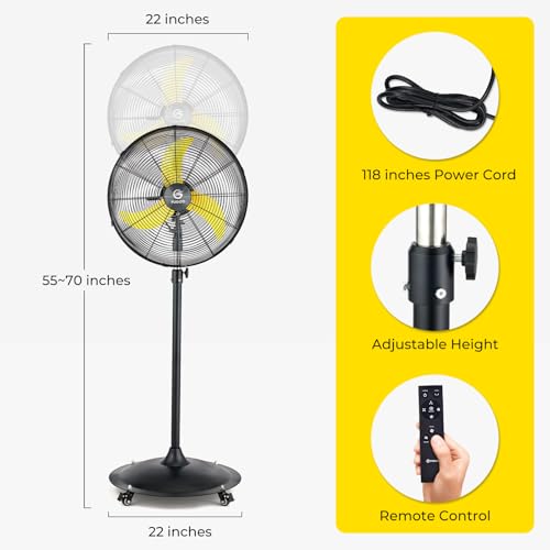 Image of FUGOO 30 inch Outdoor Oscillating Pedestal Fan,Quiet,High Velocity