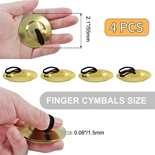 Bokwin BOKWIN230308-034 6 Pack Brass Finger Cymbals Belly Dancing Finger Cymbals Musical Instrument Small Cymbals thumb #4