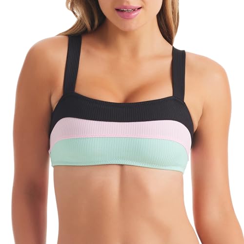 Maillot de bain bikini bandeau Jessica Simpson noir L pour piscine