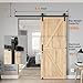 HomLxclx 6.6 FT Heavy Duty Sliding Barn Door Hardware Kit-Smoothly and Quietly-Easy to Install with Adjustable Floor Guide,Door Hook and 2 Handles-Fit 1 3/8-1 3/4