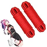 MEYDLL Sex Bondage Seil, 2 Stück Bondage Seile, 10m Seile für Bondage, Schwarzes und Rotes Baumwoll Bondage Seil für SM Sexspielzeug, Fesselset Fesselseil, Fesselset für Paare (Rot+Rot)