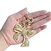 OVRUNS Sparkly Bow Bag Charm Rhinestone Bow Purse Charms Bows Keychain Women Bag Charm for Handbag - Gold-White