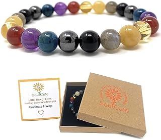 Addiction and Cravings Power Bead Bracelet - Crystal Gemstones - Soul Cafe Gift Box & Tag