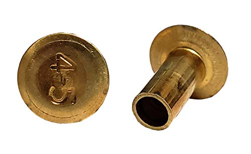 4-5 BRASS BRAKE RIVETS, COUNTERSUNK HEAD, PLAIN FINISH