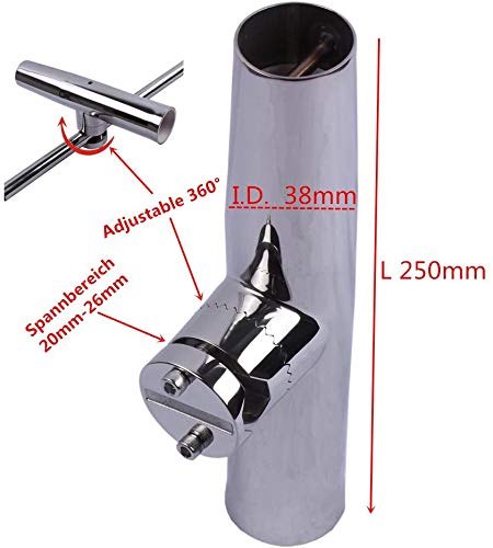 Marinebaby 360 Degree Adjustable Fishing Rod Holder Clamp on Marine Boat Rail