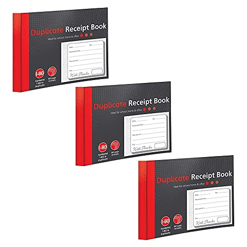 1-80 Pages Numbered Duplicate Receipt Book Half Size Duplicate Receipt Book for Business Home Office Shop and Warehouse (3)