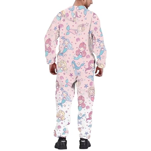 Sprowallow Womens Pajama Sets One Piece Hooded Zip Up Jumpsuits Sleepwear Unisex Couple All-over Romper Loungewear Pjs2