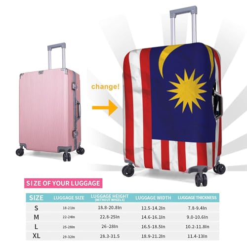 Universal Stretch Suitcase Cover Malaysia Malaysian Flag Carry On Luggage Sleeve Anti Scratch Travel Baggage Protector for Unisex Women Large4
