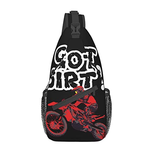 Motocross Dirt Bike Got Dirt Crossbody Bags Women Men Cross Chest Bag Adjustable Sling Backpack Shoulder Bag For Cycling Travel Sport Hiking