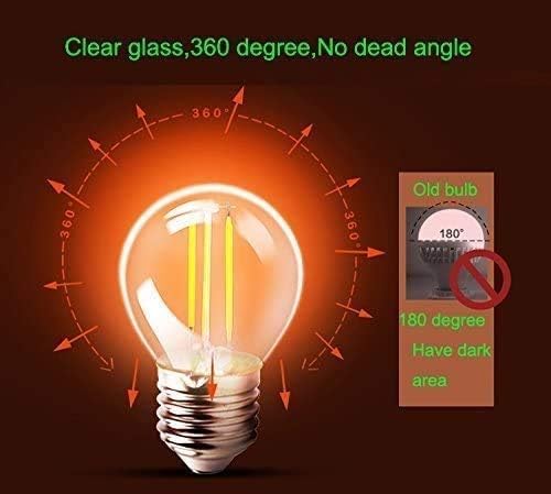 Homenique Tungsten Filament Round Antique Glass G45 Light Bulbs |Vintage Base E27 Bulb Yellow Light For Home Decoration Living Room/Hall/Balcony/Restaurant Bar Lighting. (PACK OF 6) 2