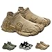 Mens Fashion Sneakers Mesh Breathable Sock Walking Shoes with Arch Support,Slip-On Thick Sole Faux Leather Sports Shoes,Non-Slip & Durable Running Sneakers for Hiking Camping Khaki
