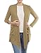 BILY Women's Asymmetrical Front Long Sleeve Front Pockets Light Sweater Cardigan