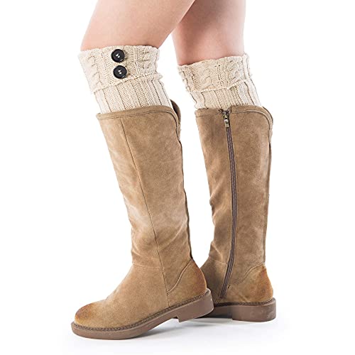 REDESS Women Boot Knit Cuffs,Short Crochet Leg Warmers, Variety of Styles Winter Warm Cuff Socks 3 Pairs2