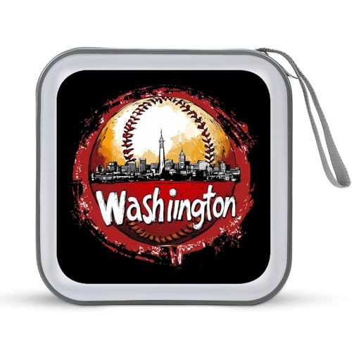 Baseball Fans Washington CD Case Portable DVD Holder Storage Organizer for Home Travel