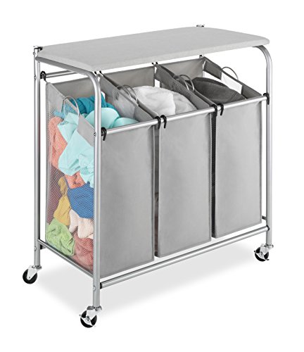 Whitmor 3 Section Rolling Laundry Sorter thumbnail 2