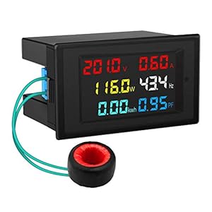 ZHITING AC-displaymeter, 80-300V 100A Spanning Stroom Vermogensfactor Frequentie Elektrische energiemonitor Multimeter…