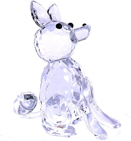 Clear Crystal Fox Animal Figurines Paperweight Art Collection Cut Glass Table Ornament Sculpture Home Decorations Christmas Kids Gift