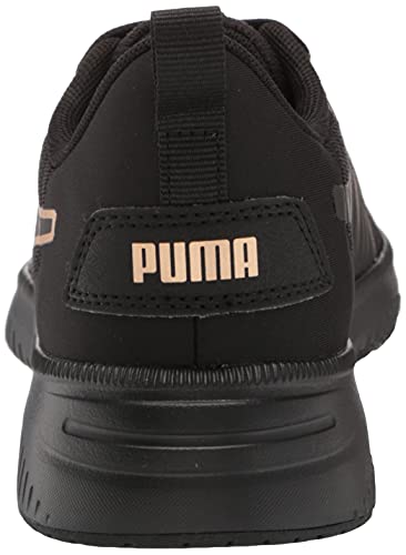 PUMA PUMA Women's Flyer Flex Running Shoe, Black-Team Gold, 11