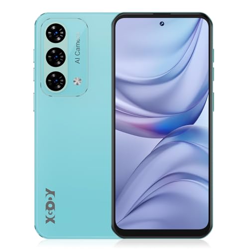 Xgody Mobile Phone Mate 60, 4GB+128GB/512GB Extension, 6.8" HD+ Display, Android OS Smartphone, 5280mAh QC, Octa-core, 21MP+8MP Camera, 4G Dual SIM, Face & Fingerprint Unlock, OTG(Blue)